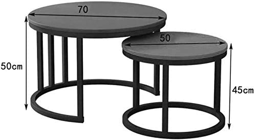 Nest Of Tables: Set of 2 End Table Top Sturdy Metal Frame Wood Desk Centerpiece Living Room Apartment Modern Industrial Simple
