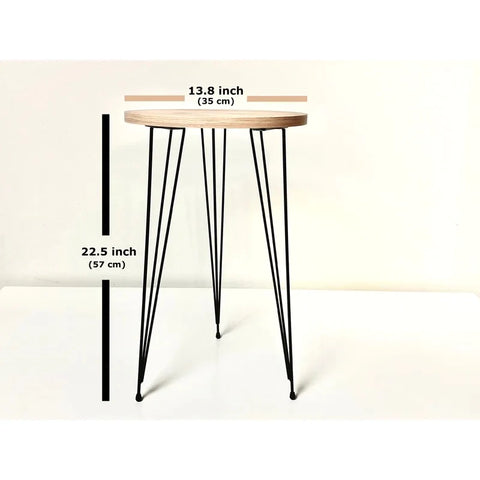 Nest Of Tables: Tables for Small Spaces, Nightstand Table with Metal Legs for Living Room, Office, Balcony - Sturdy & Easy Assembly, Pine Wood