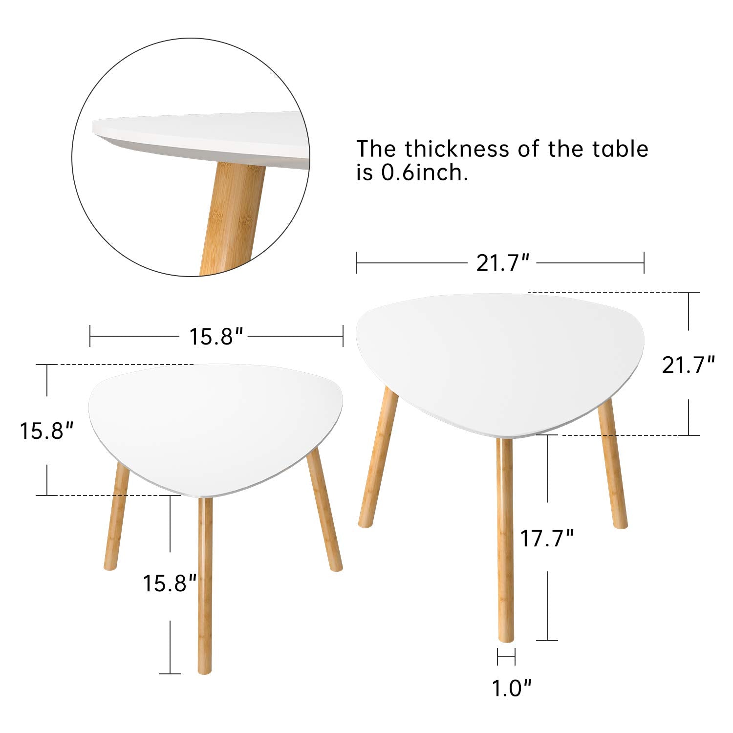 Nest of Tables: Modern Minimalist Side Table for Living Room
