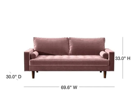 Office Sofa : JOY 71.6'' Velvet Square Arm Sofa