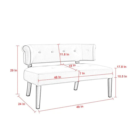 Office Sofa: 51'' Armless Settee