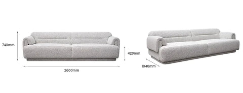 Office Sofa: 89'' Round Arm Sofa