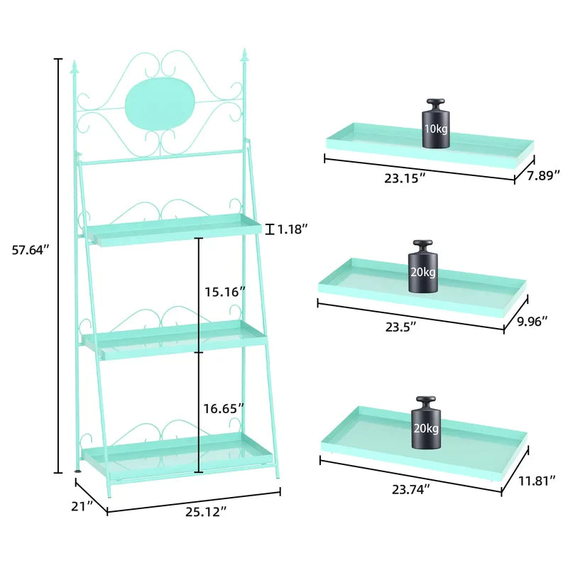 Plant Stand: 3 Tier Metal Rectangular Plant Stand