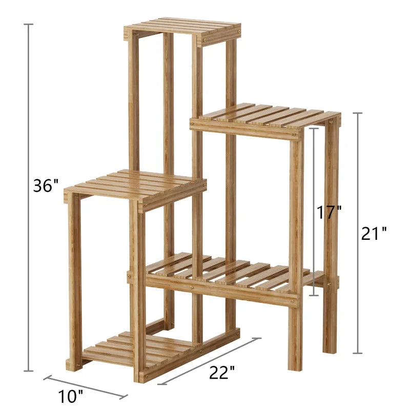 Plant Stand : Multi-Tiered Bamboo Plant Stand