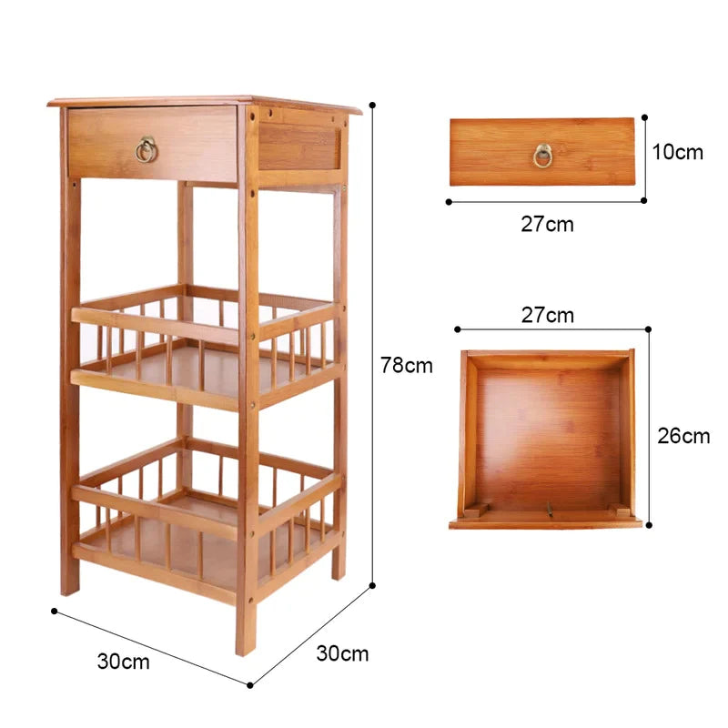 Plant Stand: Square Multi-Tiered Bamboo Plant Stand