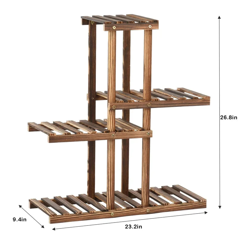 Plant Stand: Wooden Multi-Tiered Plant Stand