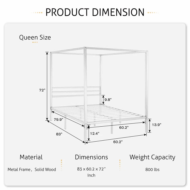 Poster Bed: Metal Platform Bed