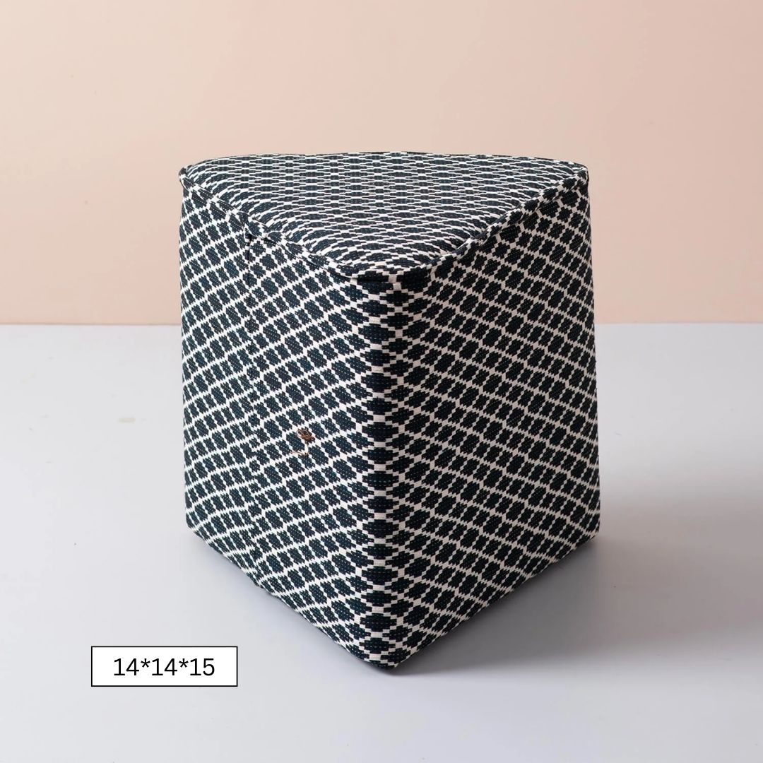 Pouffe Black & White Triangular Pouffe