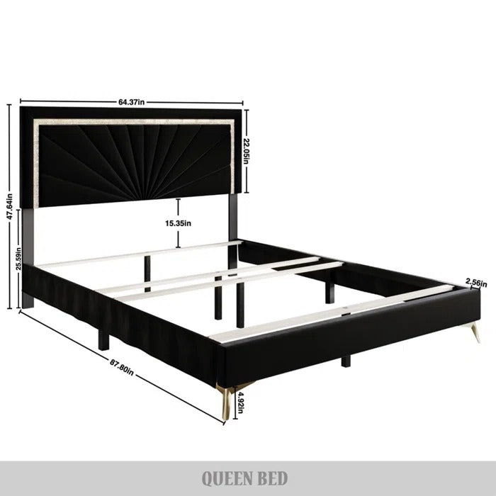 Queen Size Bed: Solid Wooden Bed