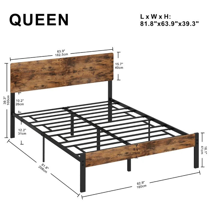 Queen Size Bed: Solid Wooden Bed