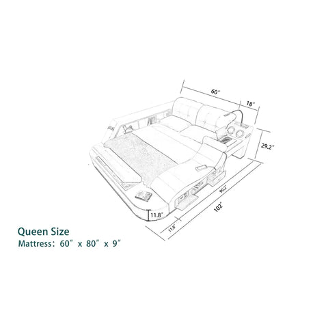 Queen Size: Multi-Functional Queen Size Smart Bed