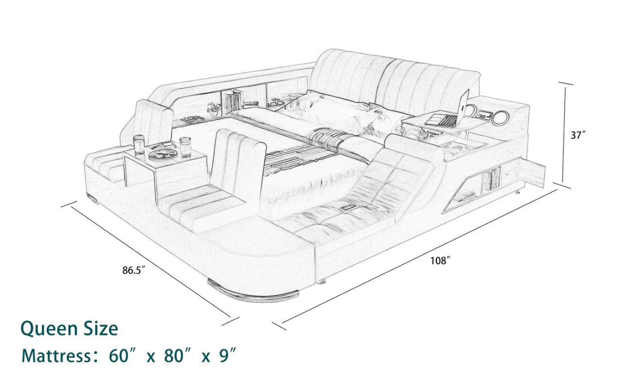 Queen Size: Multi-Functional Queen Size Smart Bed