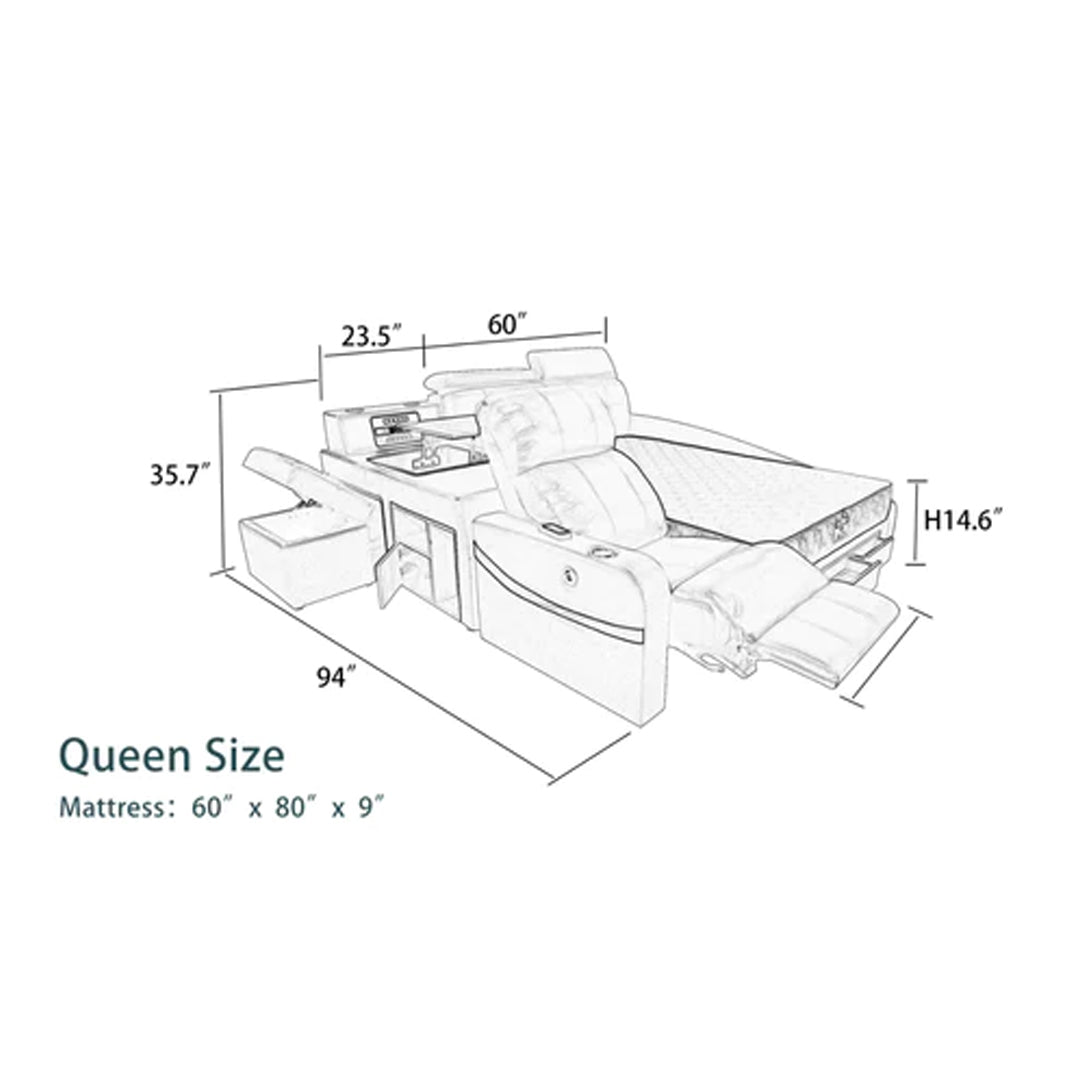 Queen Size Multi Functional Queen Size Smart Bed