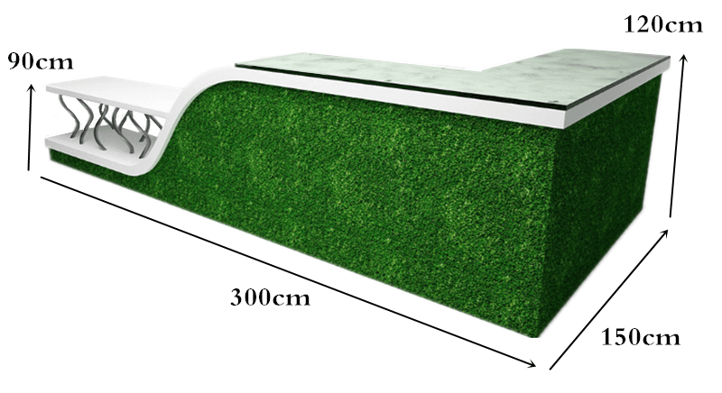 Reception Table: Artificial Grass Special Desk