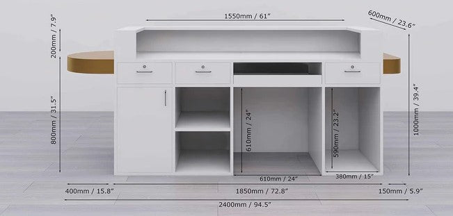 Reception Table: Gold Reception Desk