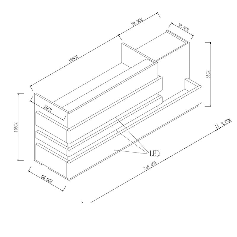 Reception Table: Office Desk with LED