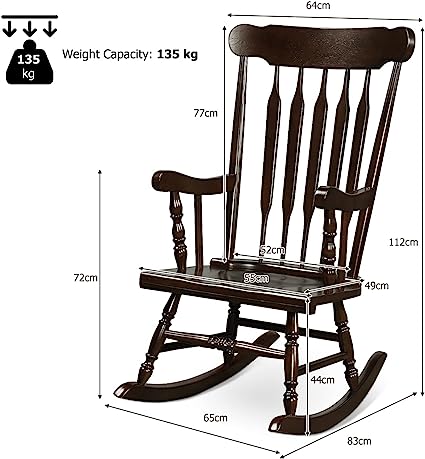 Rocking Chair: Solid Rubber Wood Rocking Antique Chair