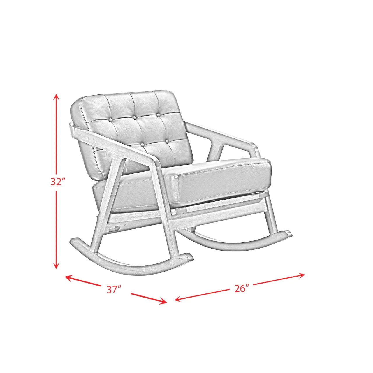 Rocking Chair: Tufted Buttoned Rocking Chair