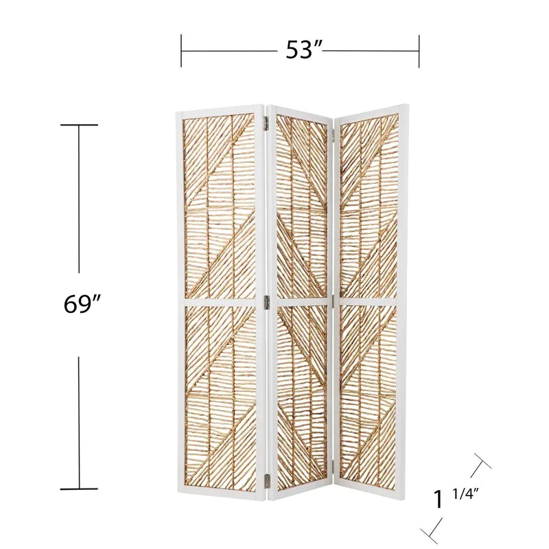 Room Dividers: 53'' W x 69'' H 3 - Panel Solid Wood Folding Room Divider