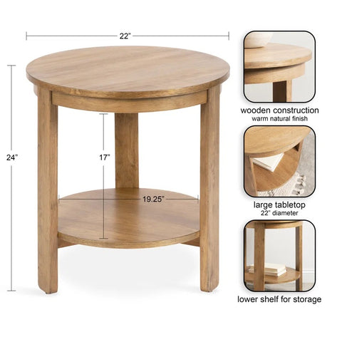 End Table: Round Living Room Side Table