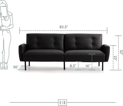 Sofa Cum Beds: Modern Square Arm Design-Compact Couch Bed, Deluxe