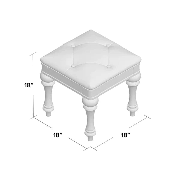 Seating Stool: 18'' Tall Vanity Stool Platinum Finish