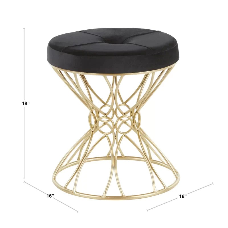 Seating Stool: Metal Vanity Stool