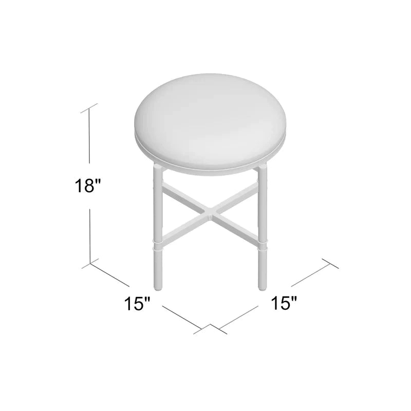 Seating Stool: Swivel Metal Vanity Stool