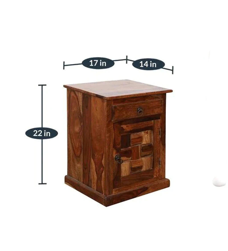 Sheesham Furniture: Solid Wood Oak finished Bedside Table