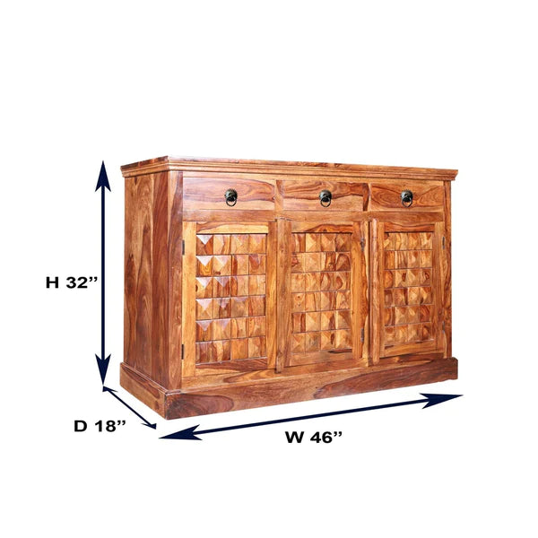 Sheesham Furniture:- Solid Wood Side Board/ Bar Cabinet