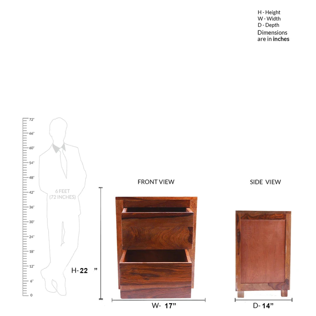 Sheesham Furniture:- Two Drawer Side Table