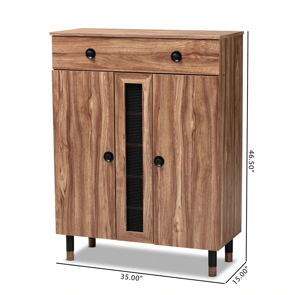 Shoe Rack: Modern and Contemporary 2 Door Wood Entryway 15 Pair Shoe Storage Cabinet