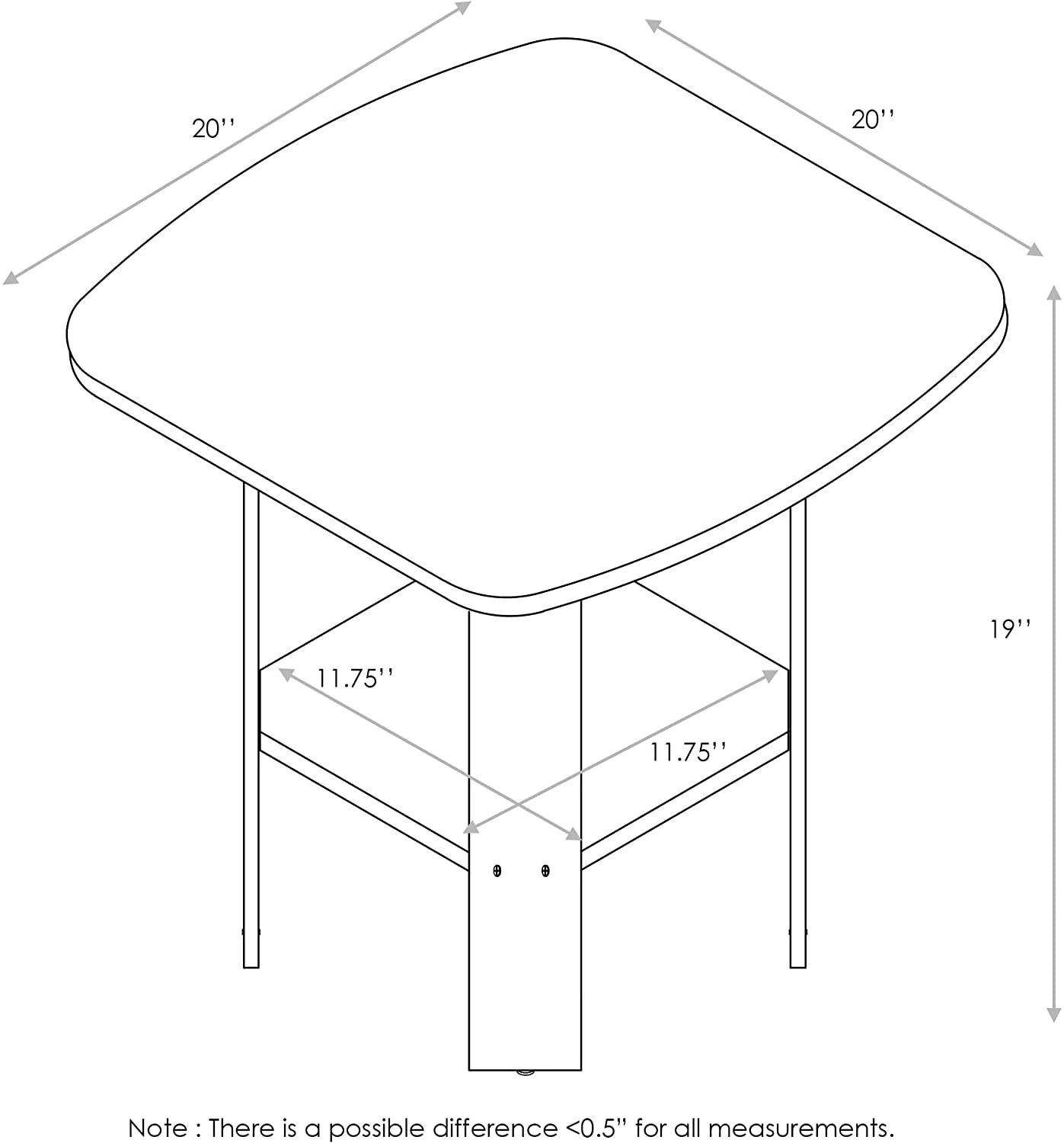 Side Tables: Design End/SideTable, 1-Pack, Columbia Walnut/Black