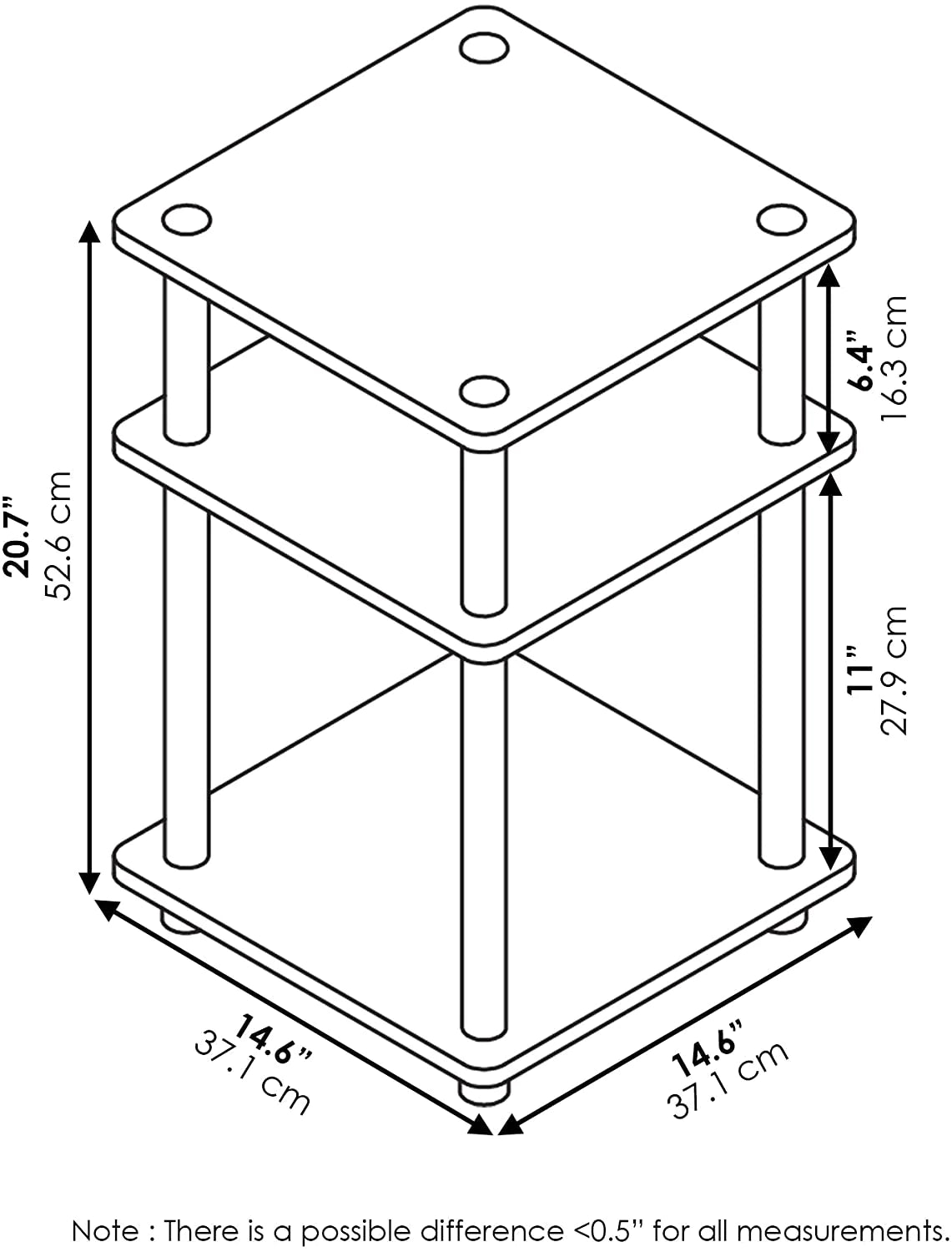 Side Tables: Multipurpose Shelf, Blackwood/Black