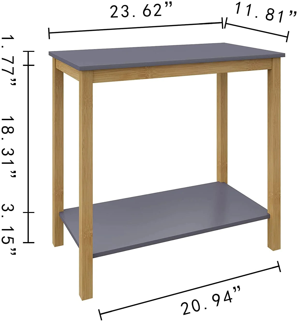 Side Tables: Storage Shelf for Living Room Balcony Family and Office in Grey Color