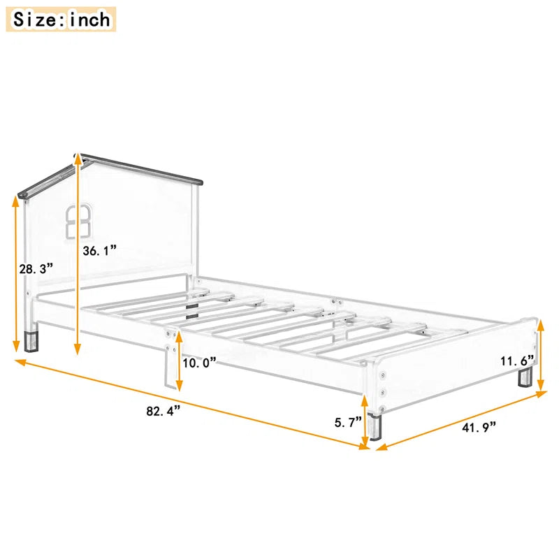 Single Bed: Kids Wooden Bed