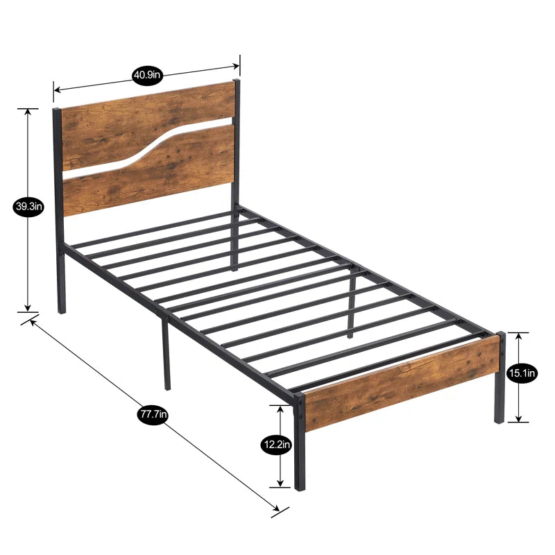 Single Bed: Modern Pine Wooden Bed