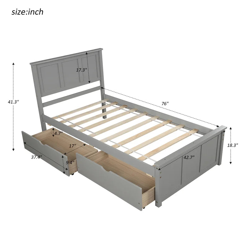 Single Bed: Solid Wood Storage Bed – GKW Retail