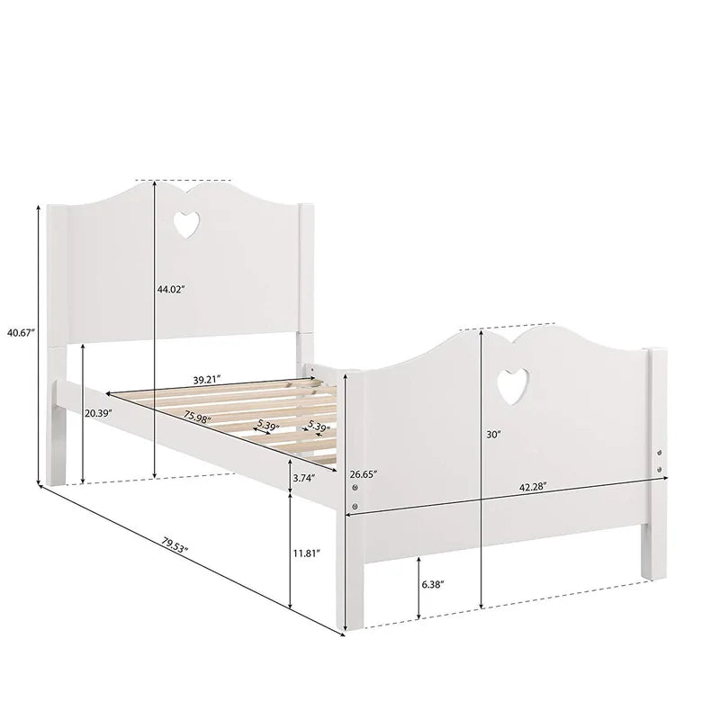 Single Bed: Solid Wooden Bed White