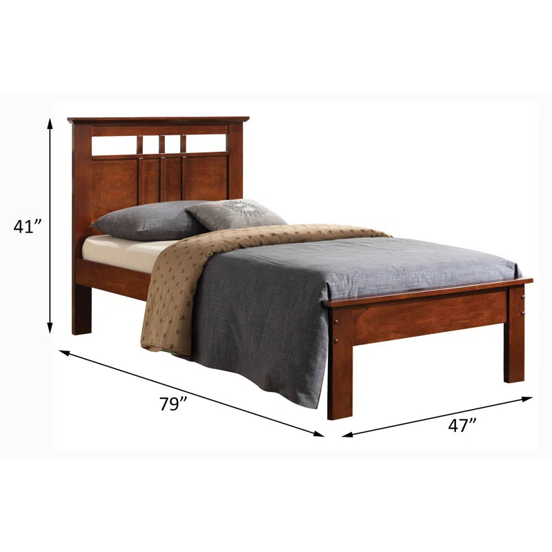 Single Bed: Solid Wooden Poster Bed