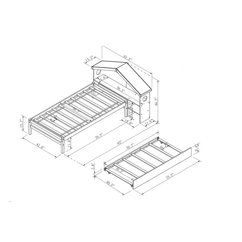 Single Bed: Storage Bed with Trundle