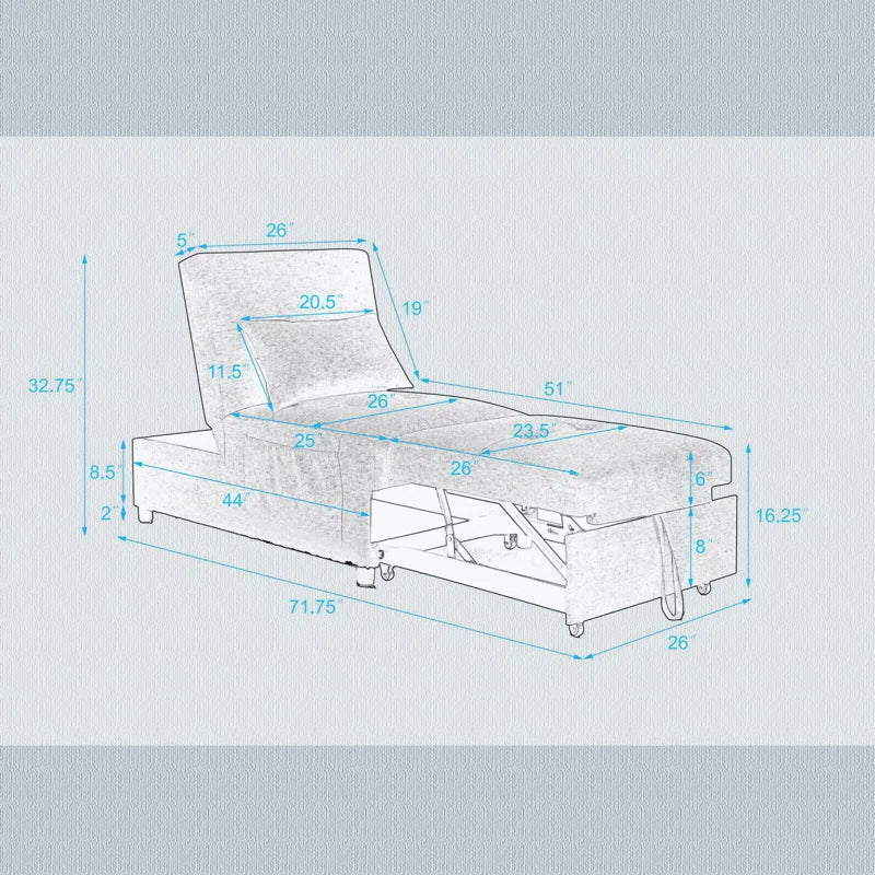 Sofa Bed: 26'' Sleeper Sofa Cum Bed