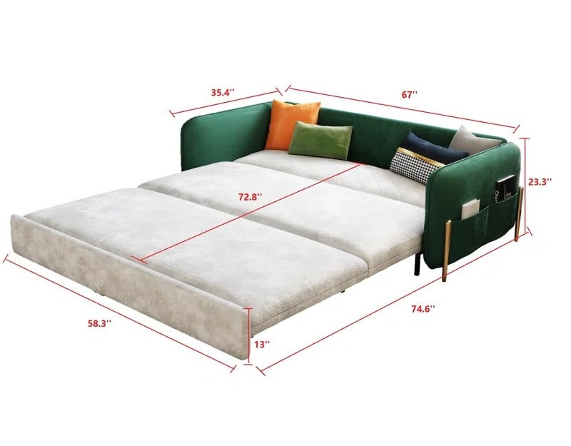 Sofa Bed: 67'' Upholstered Sofa Cum Bed