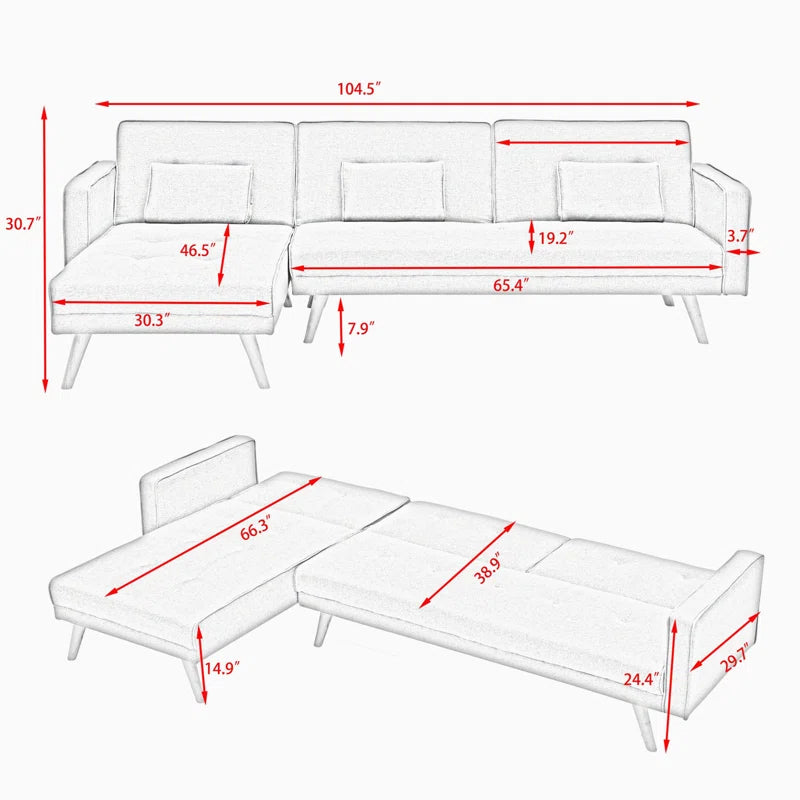 Sofa Bed: Dark Gray L Shape Sofa Cum Bed