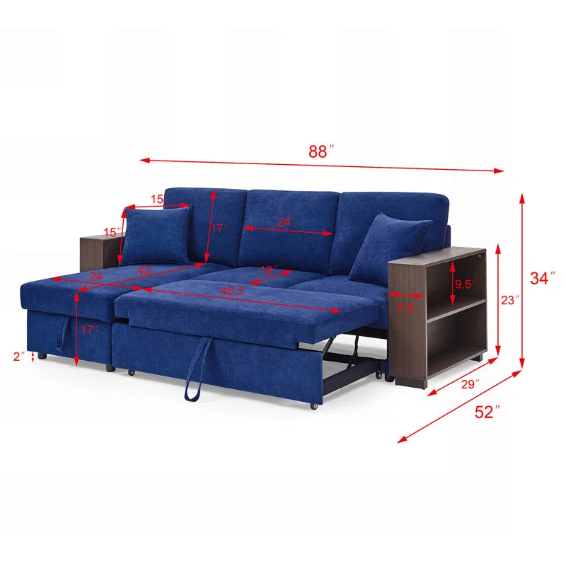 Sofa Bed: Upholstered Sectional L Shape Sofa Cum Bed