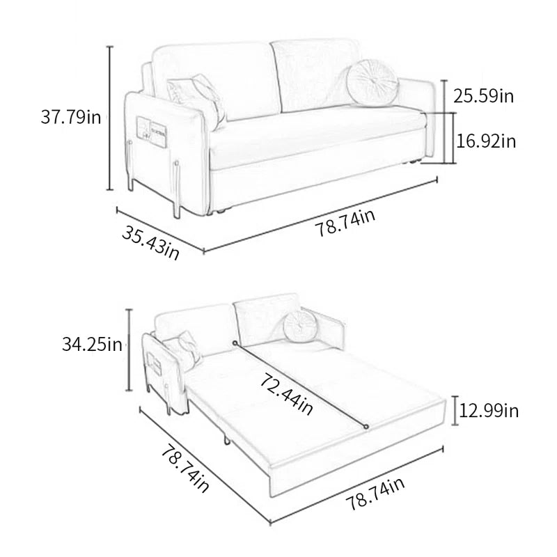 Sofa Bed: Upholstered Sleeper Sofa Cum Bed