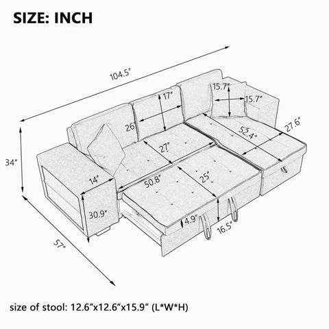 Sofa Cum Bed: Classic and Fashionable L Shape Sofa Cum Bed