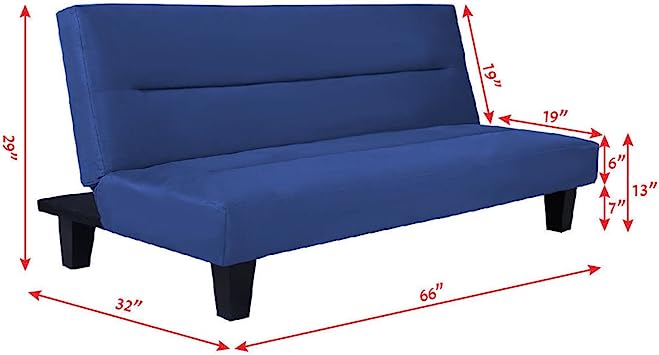 Sofa Cum Beds: Bed Legs Upholstered Microfiber Sleeper Adjust, Blue