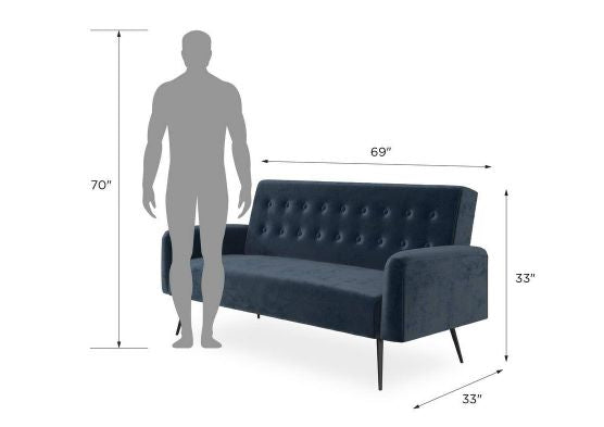 Sofa Cum Beds: Convertible Sofa Bed & Couch, Blue Velvet Futon
