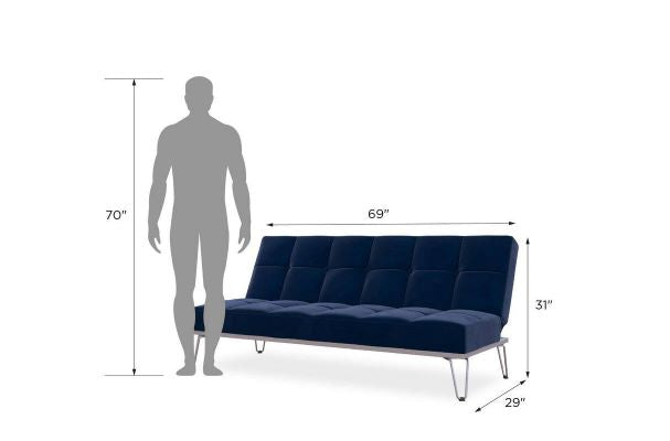 Sofa Cum Beds: Convertible Sofa Bed and Couch Futon, Blue